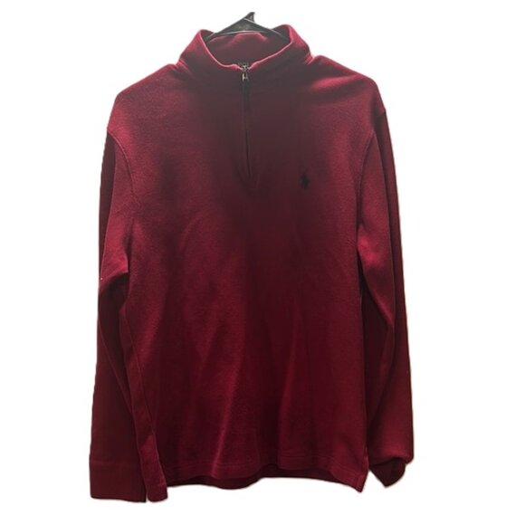 Polo Ralph Lauren Red Quarter-Zip Pullover | Lightweight Sweater | Men’s Size S - Picture 1 of 6